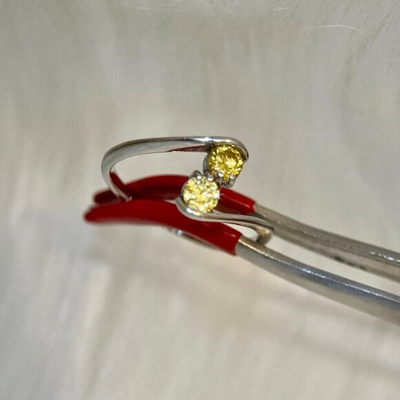 Delicate Silver 925 Lemon Quartz Ring - Picture 3 of 7